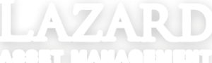 Logo von Lazard Asset Management in weißer Schrift auf schwarzem Hintergrund.