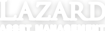 Logo von Lazard Asset Management in weißer Schrift auf schwarzem Hintergrund.